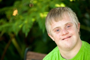 Portrait of Young Man with Down Syndrome